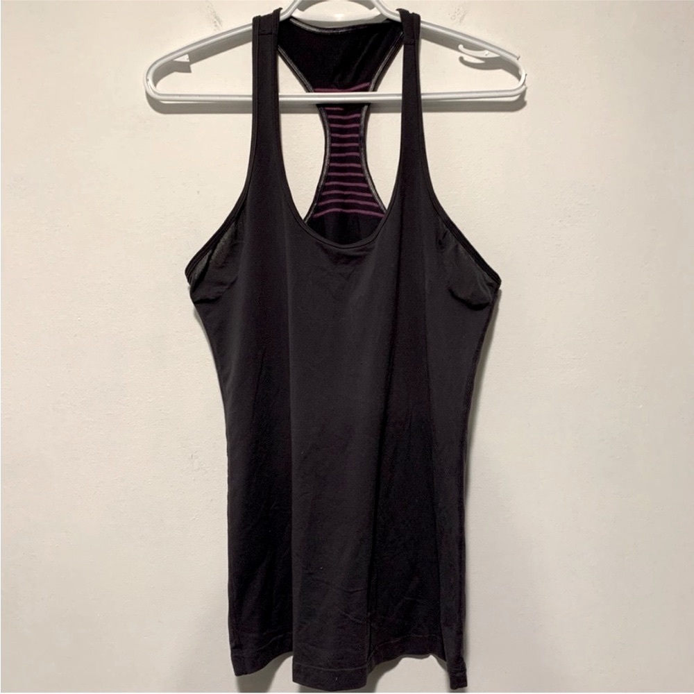 Lululemon Cool Racerback Ruffle Coal / Purple - Picture 4 of 8
